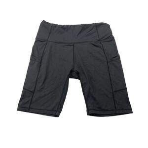 Baleaf Black Mid Rise Activewear Pocket Yoga Workout Running Biker Shorts Size M
